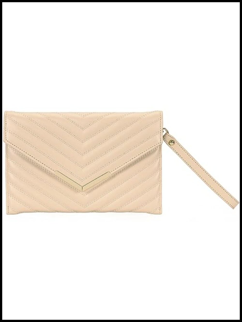 Quilted Envelope Clutch Bag with Detachable Chain Strap